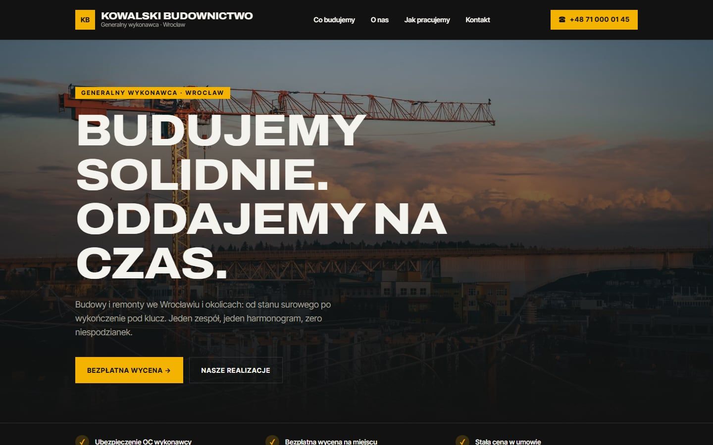 Strona główna przykładowej strony: Kowalski Budownictwo