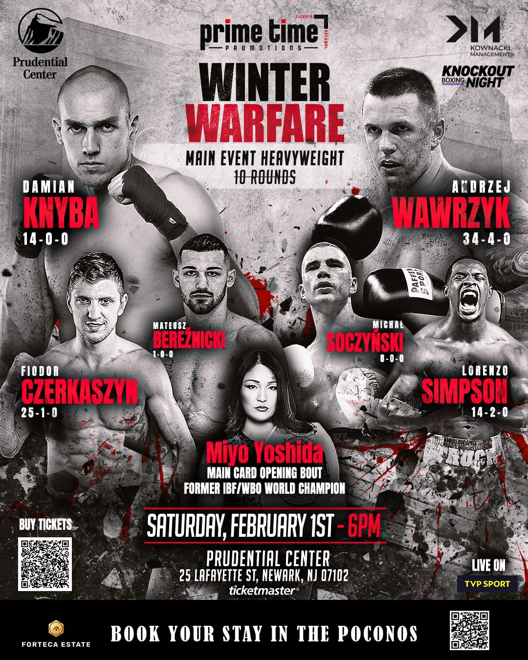 Plakat gali Winter Warfare: Knyba – Wawrzyk w Prudential Center